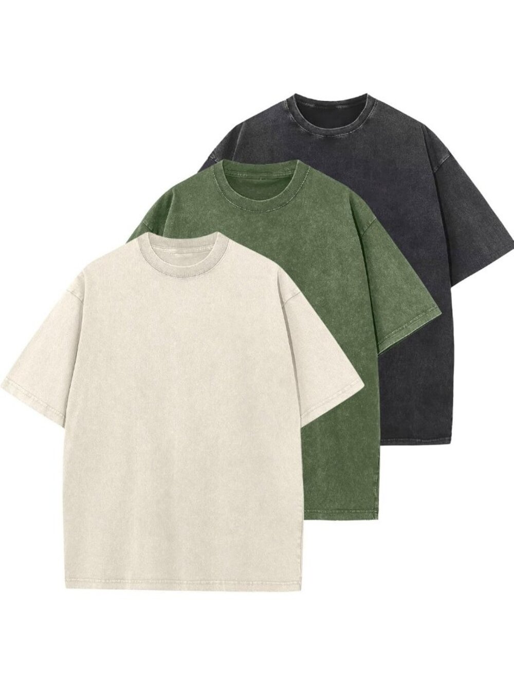Oversized Men's Cotton T-Shirt - Casual Loose Fit, Short Sleeve Solid Tee Top